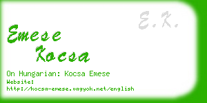 emese kocsa business card